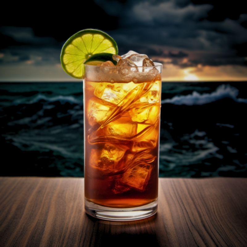 Our Thunder Bay Dark & Stormy, the result of the listed recipe.
